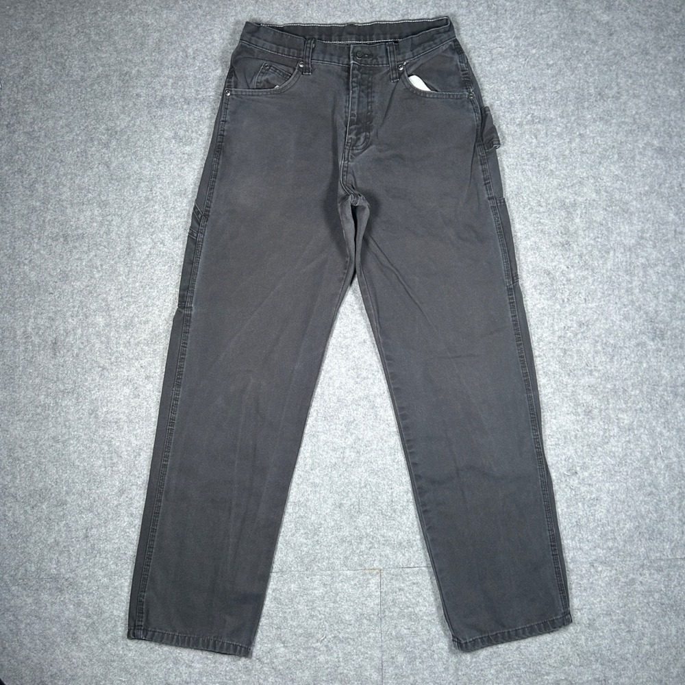 Dickies carpenter pants mens 30x32 black duck canvas workwear utility streetwear